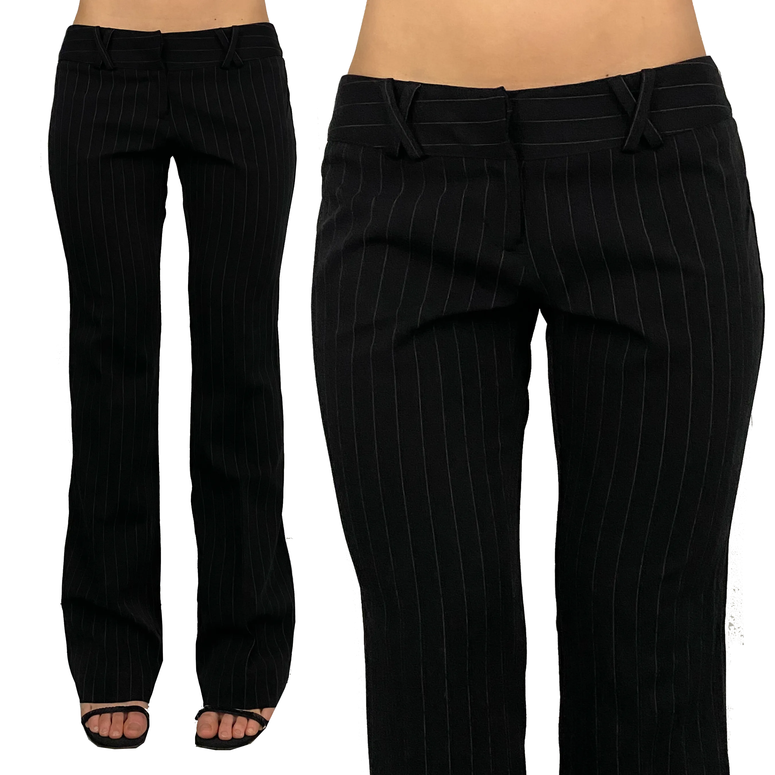 2000s Low Rise Pinstripe Trousers (S)