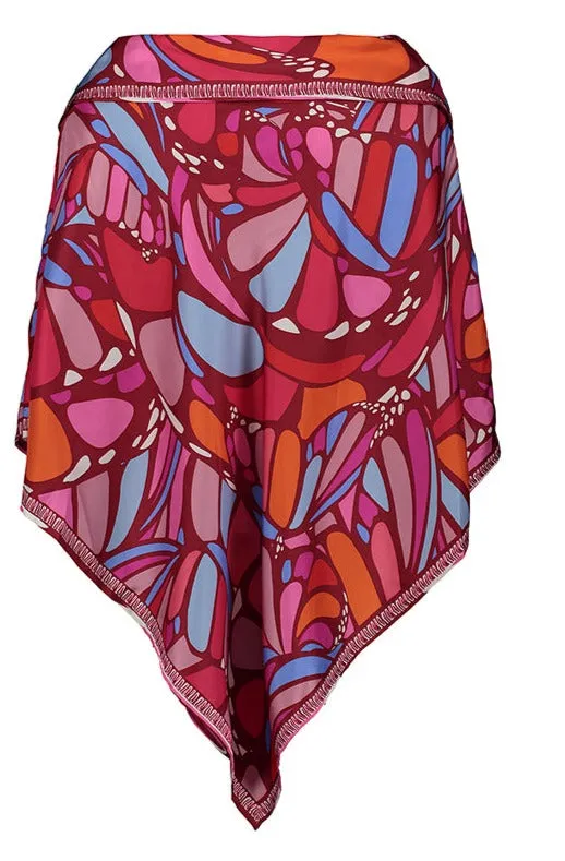 ABSTRACT BUTTERFLY PONCHO