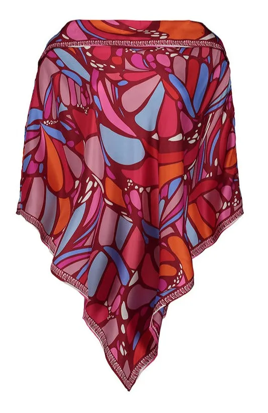 ABSTRACT BUTTERFLY PONCHO