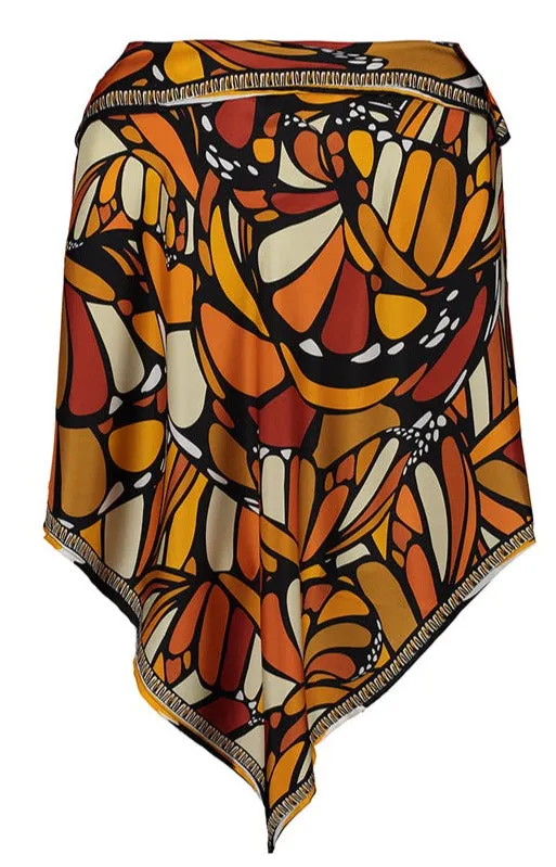 ABSTRACT BUTTERFLY PONCHO