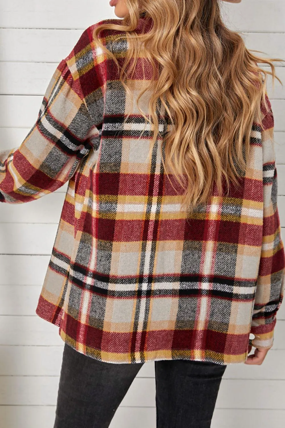 Adaptable Plaid Pocketed Oversized Shacket