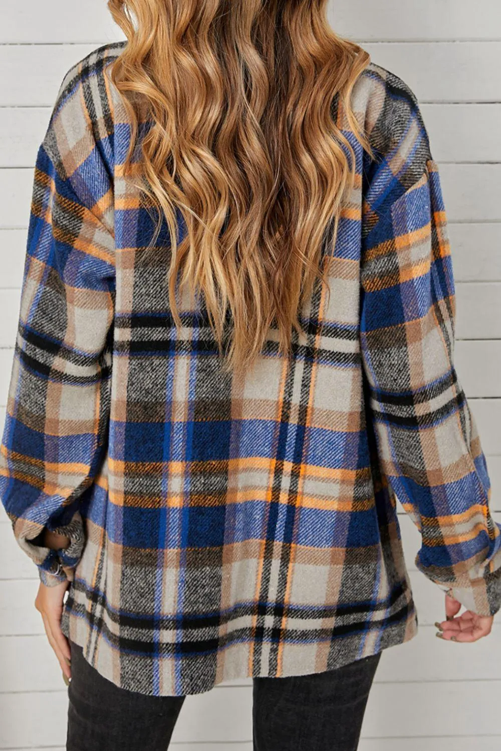 Adaptable Plaid Pocketed Oversized Shacket