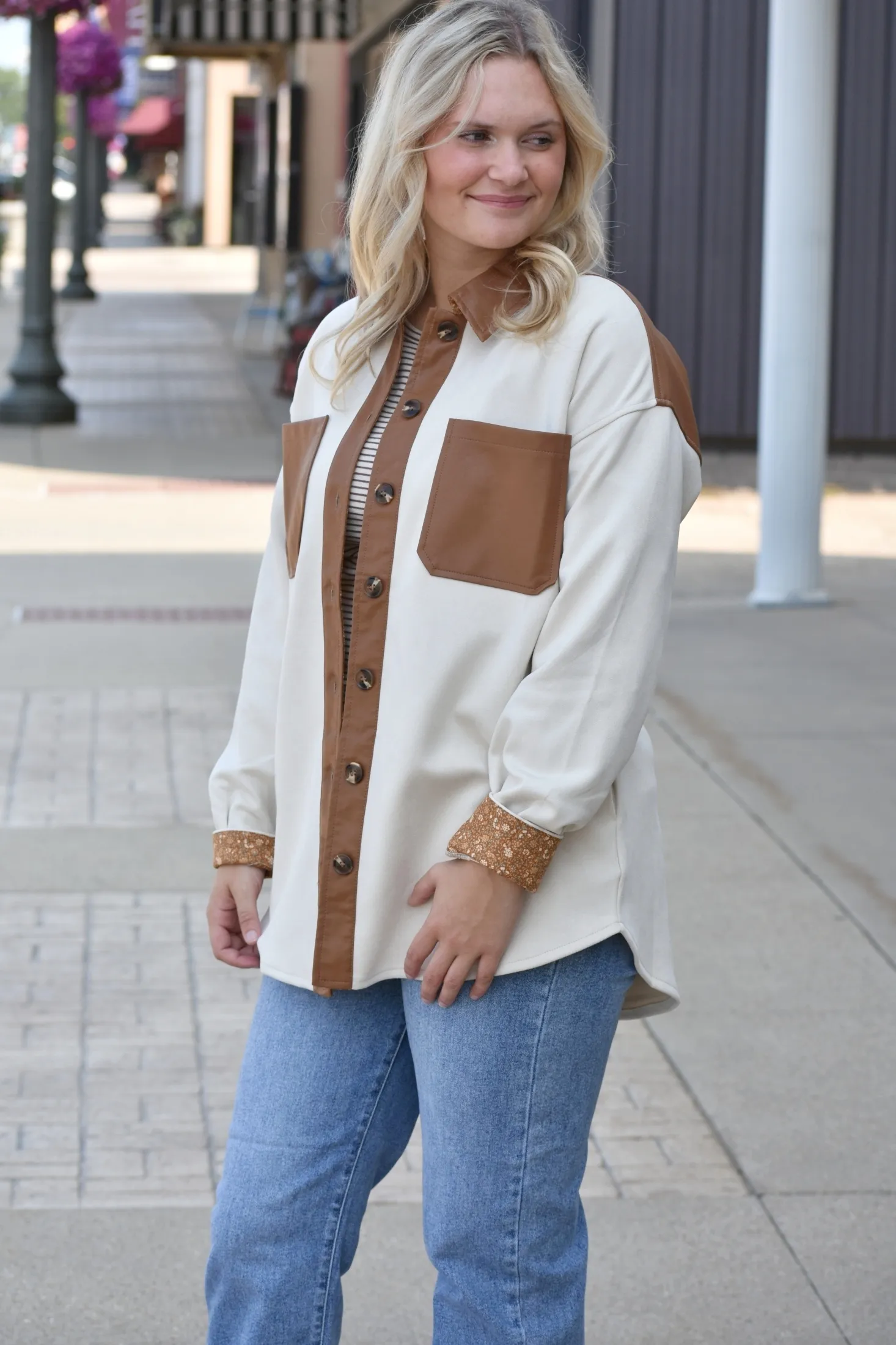 Alford Faux Leather Pocket Shacket