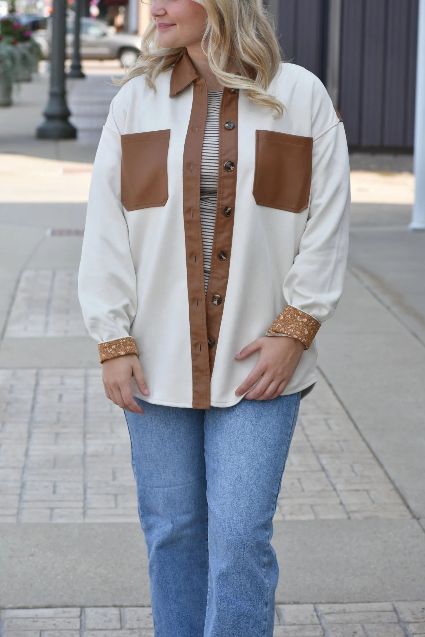 Alford Faux Leather Pocket Shacket