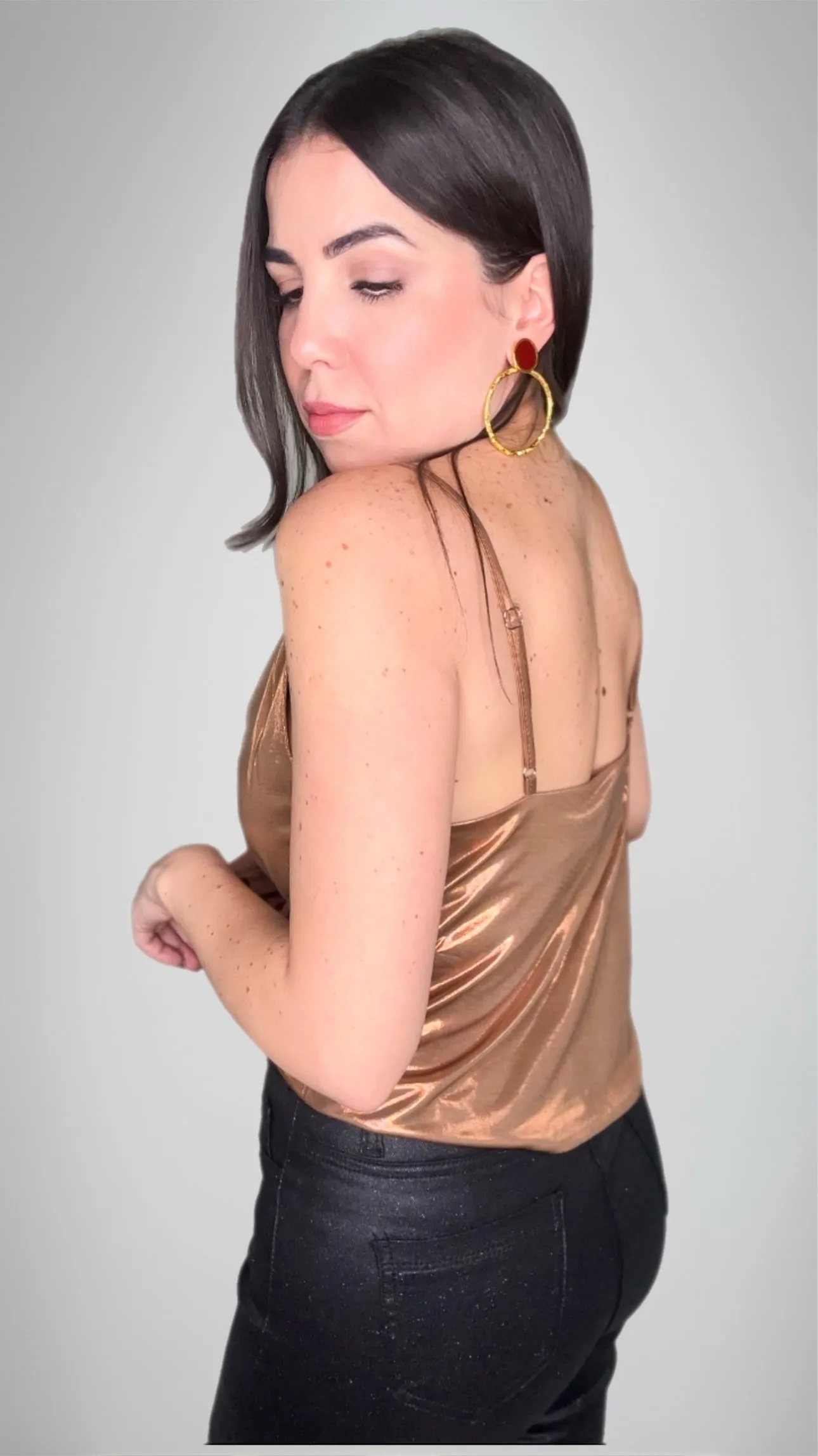 Alissa Metallic Tank Top