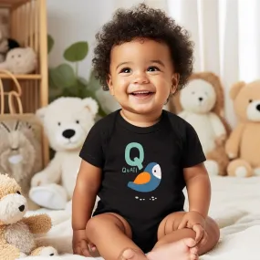 Animal Alphabet - Q for Quail Baby Bodysuit - Unisex Graphic Bodysuit for Babies