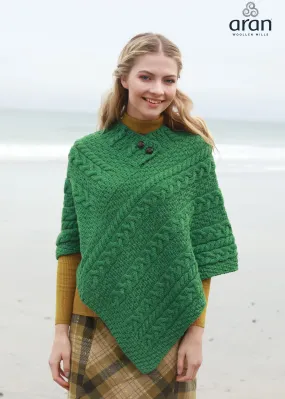 Aran Poncho | Green