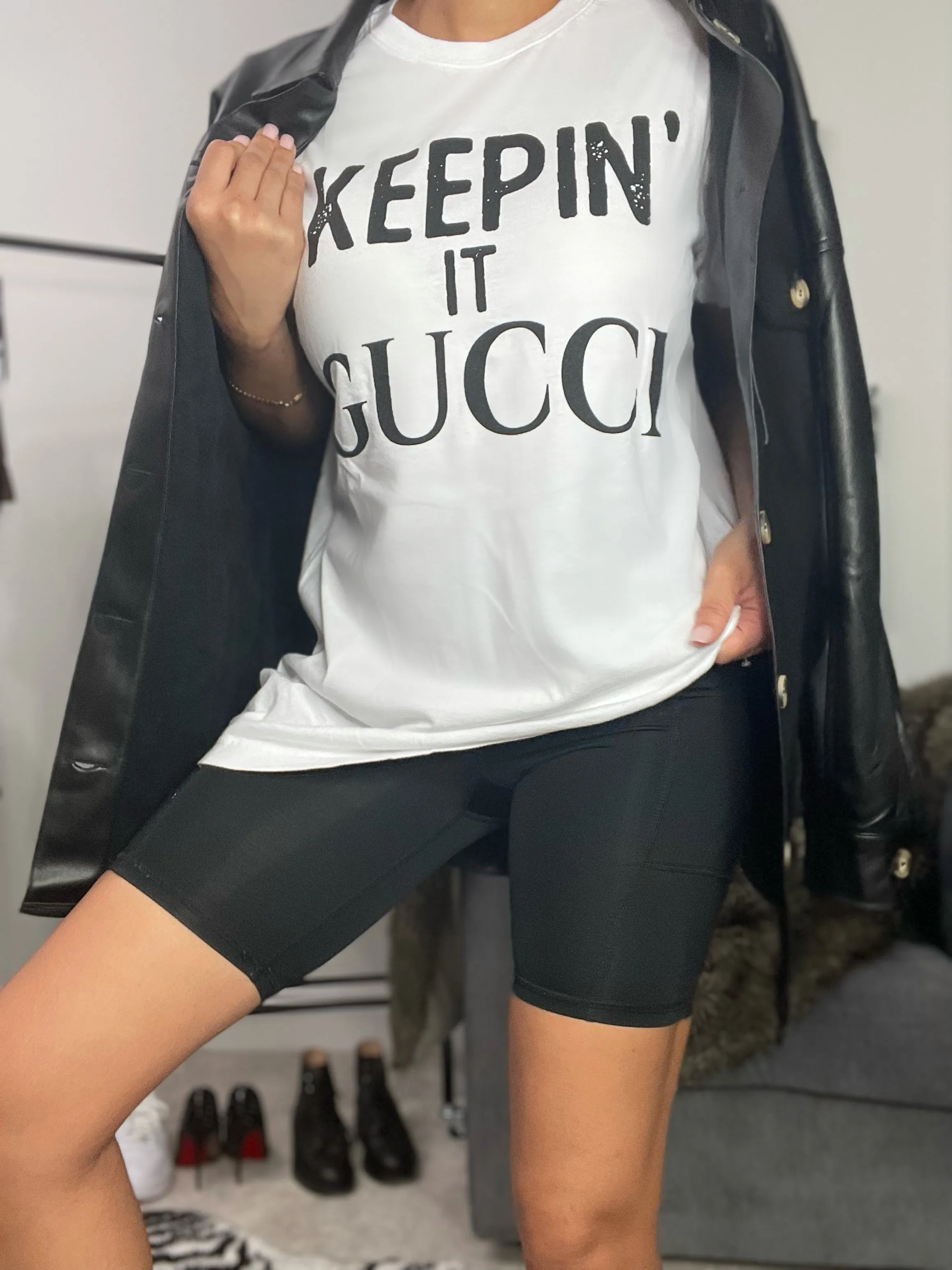 Bad Gal Faux Leather Shacket