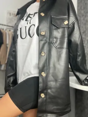 Bad Gal Faux Leather Shacket