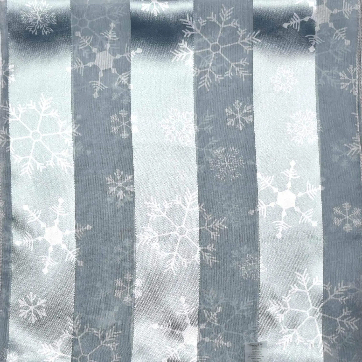 BasicSense Christmas Neck Scarf Satin Reindeer Gingerbread Santa Claus Poinsettia Snow Winter Snowflake Print Xmas Scarves Snowflake - Silver Grey