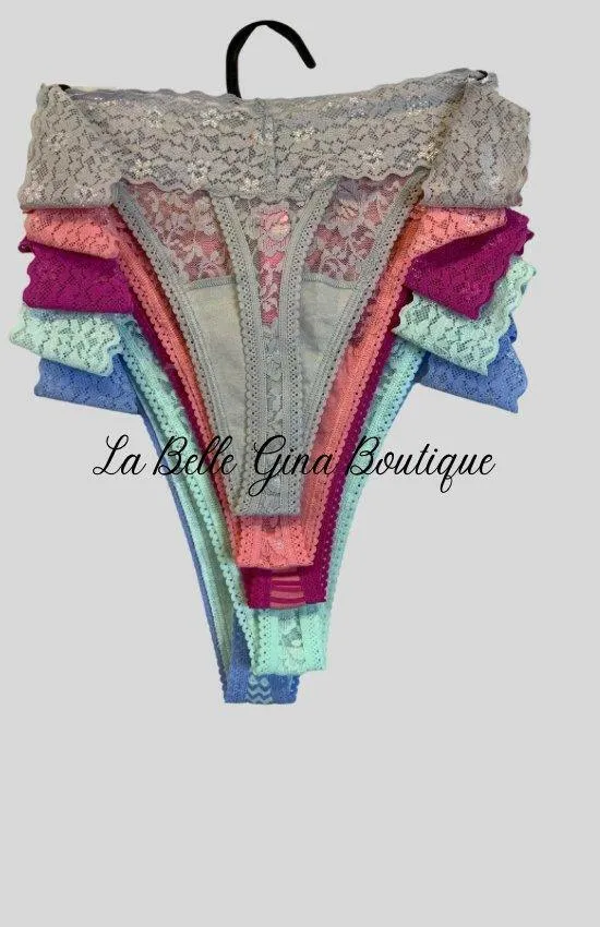 Betset Johnson 5 pack lace cotton thong