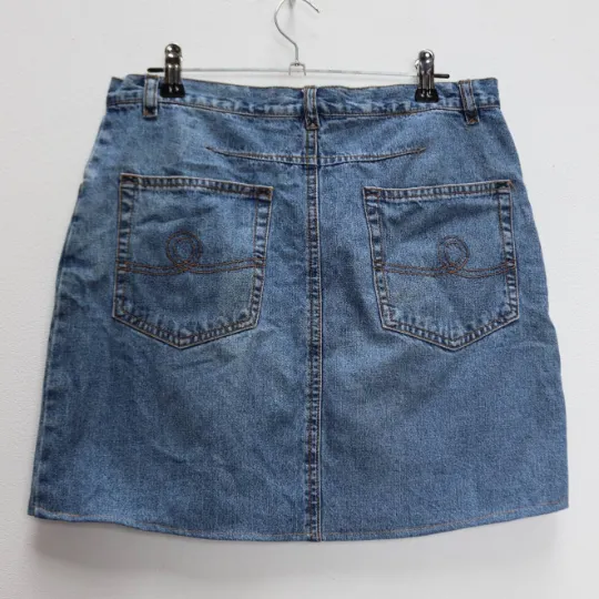 Blue Denim Mini-Skirt - M