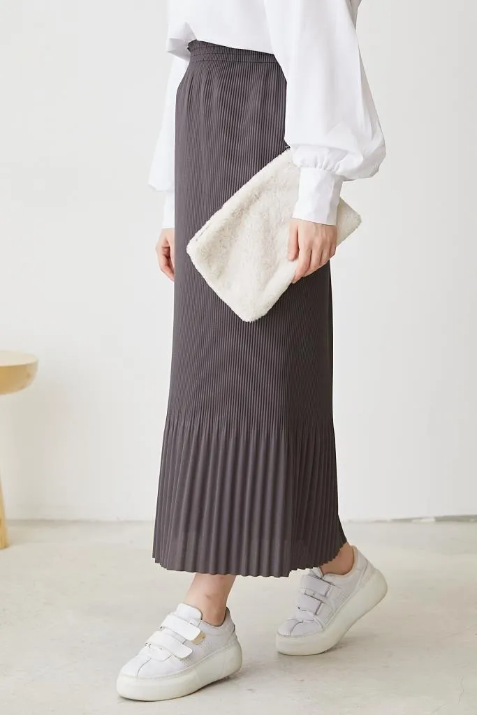 BNG Women - Pleated Hijab Skirt Anthracite - Clermont