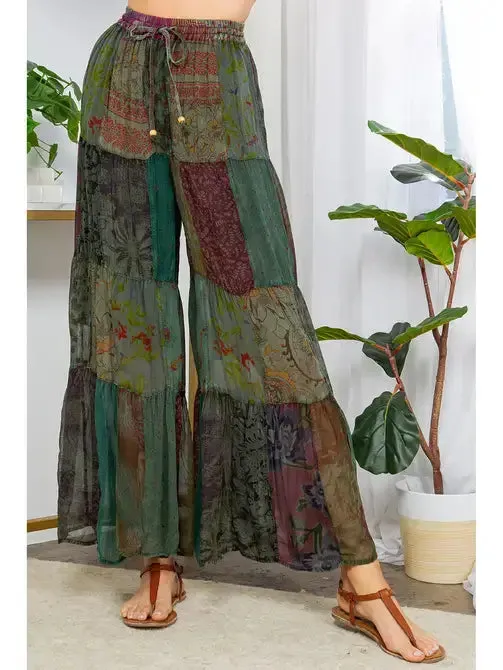 Boho Flared Patchwork Pants