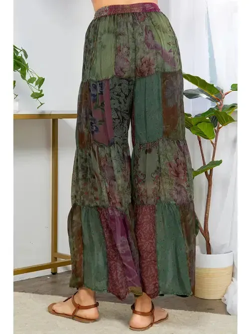 Boho Flared Patchwork Pants