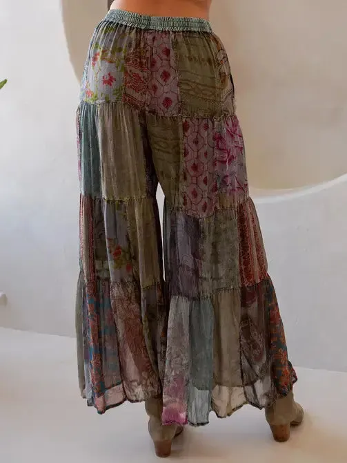 Boho Flared Patchwork Pants