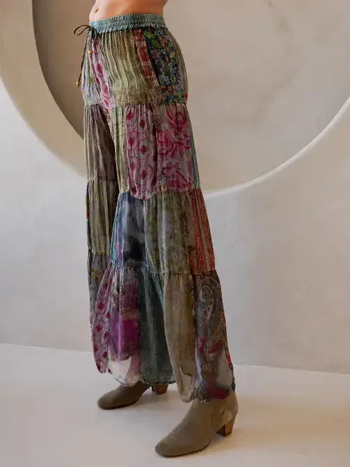 Boho Flared Patchwork Pants
