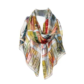 Booklovers Silk Chiffon Large Scarf
