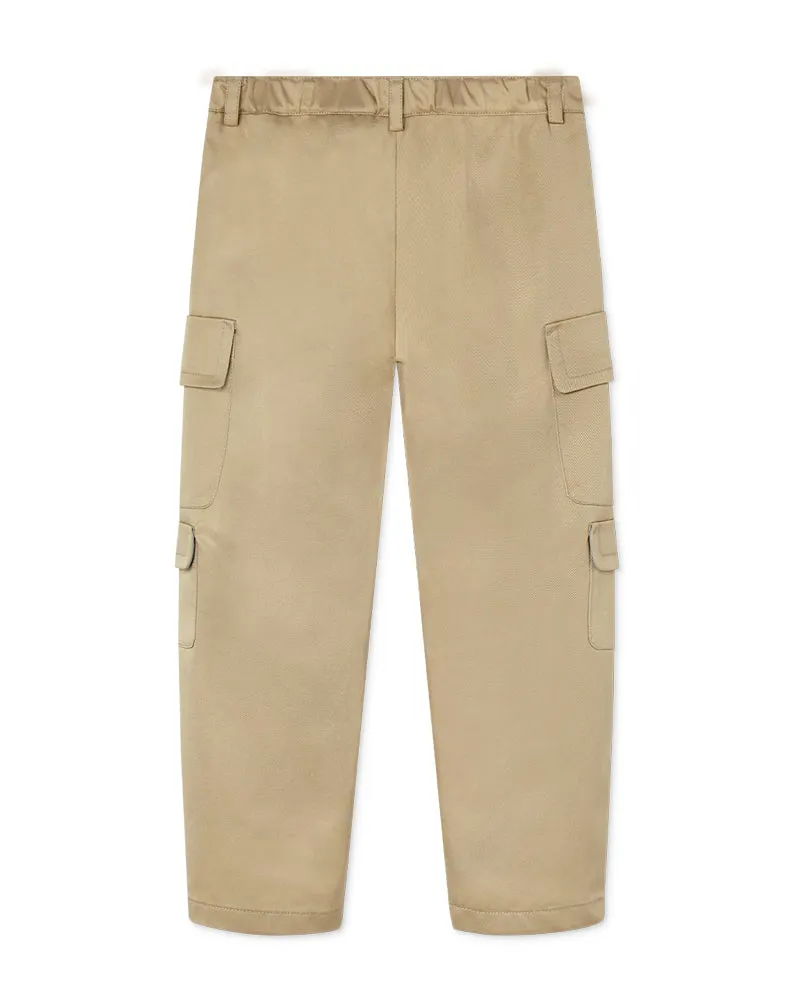 Boys Beige Cargo Pant