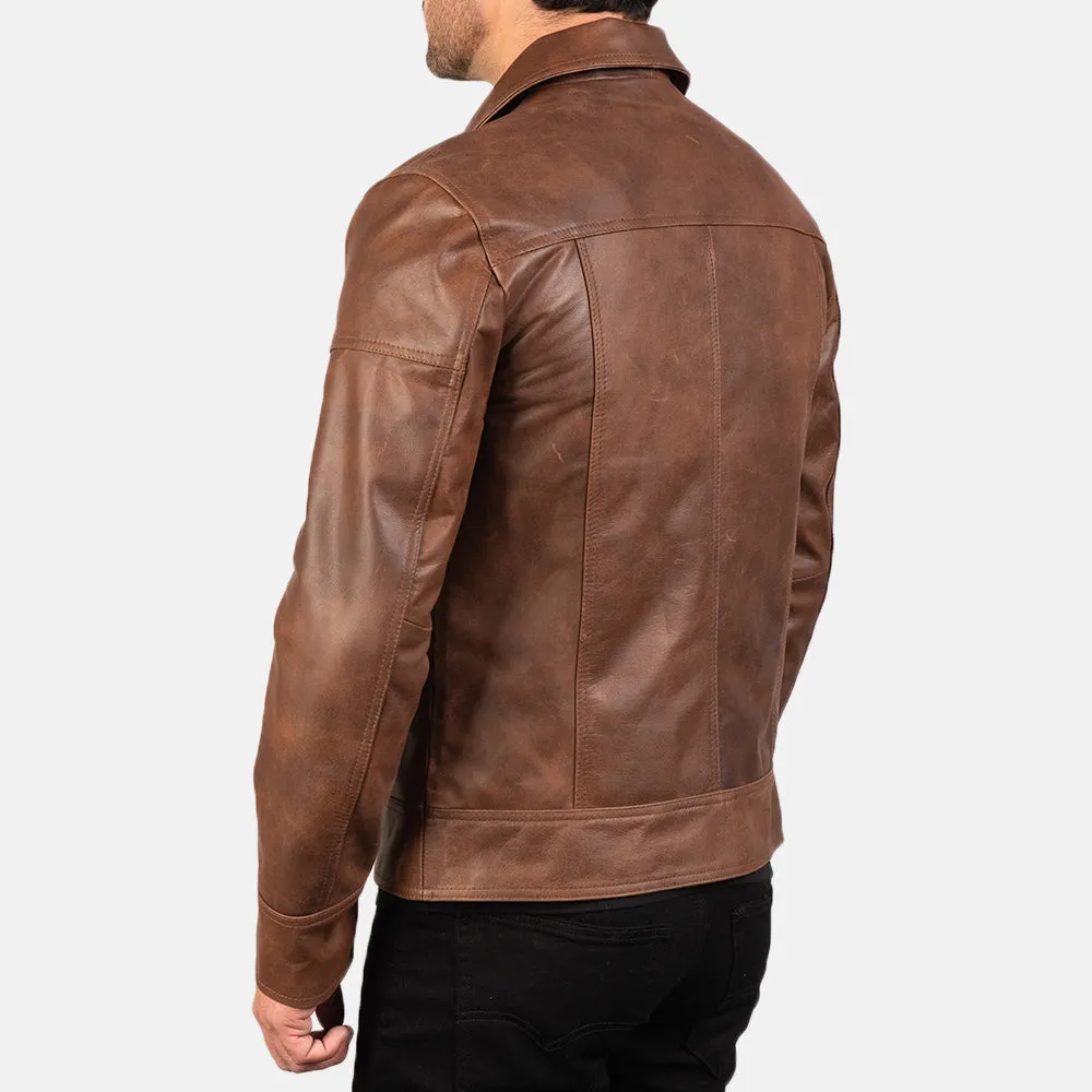 Brown Biker Leather Jacket