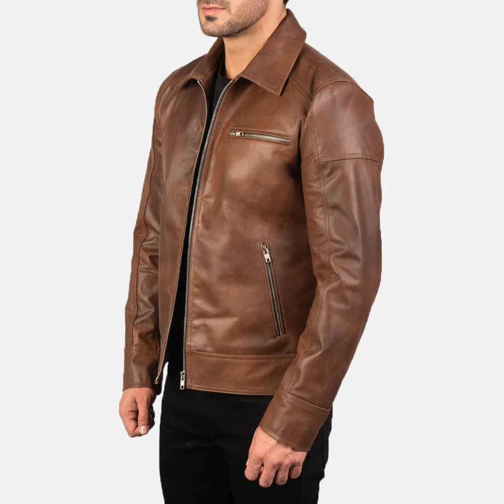 Brown Biker Leather Jacket