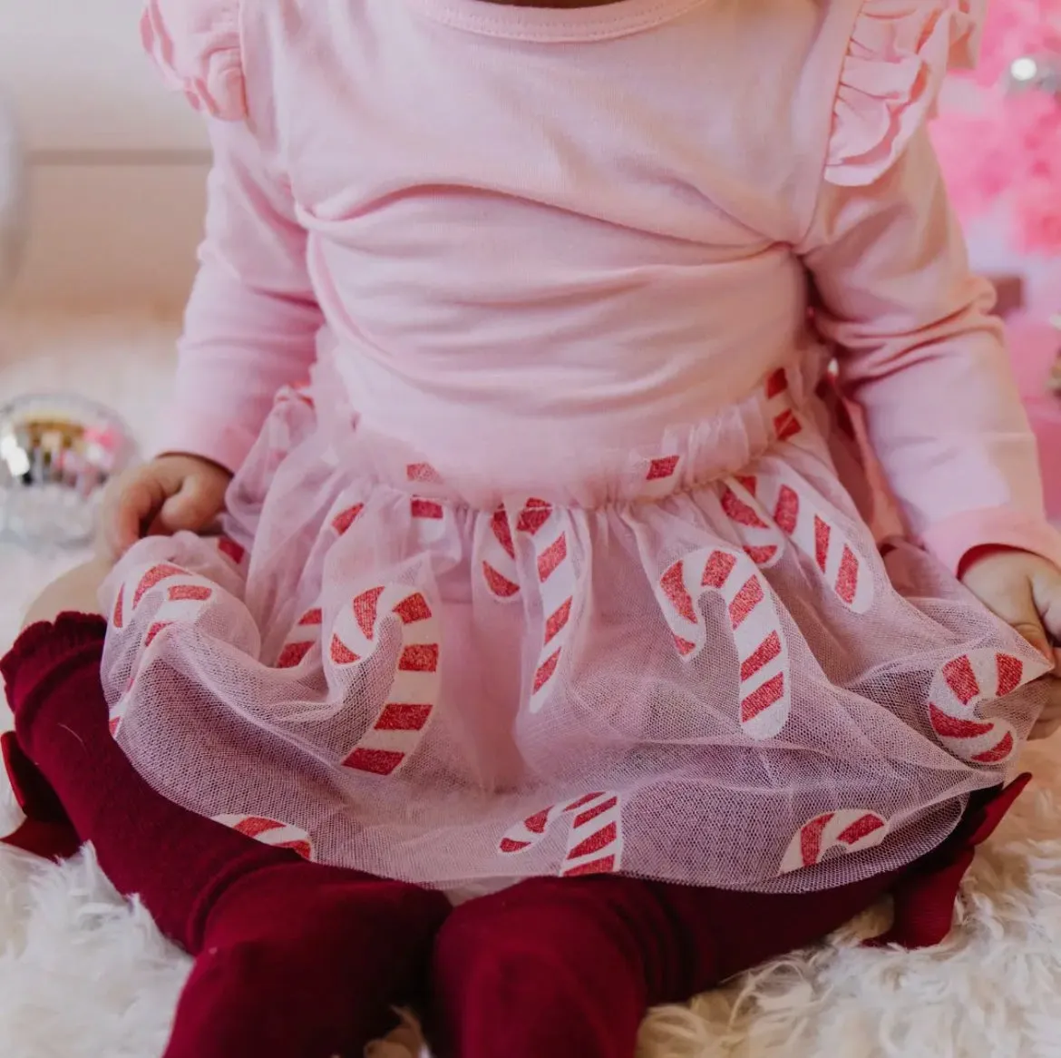 Candy Cane Tutu Bodysuit