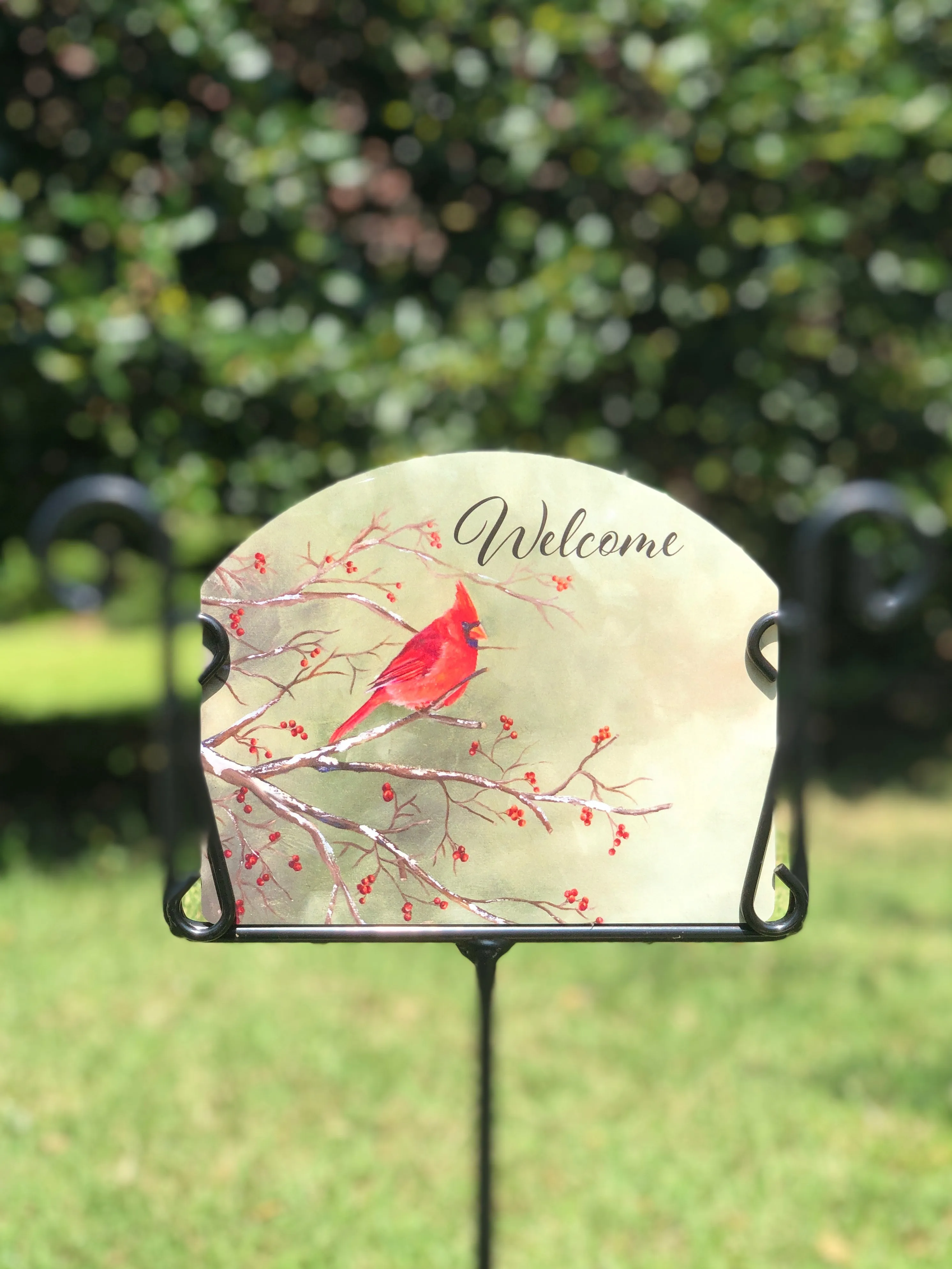 Cardinal Snowstorm Garden Sign