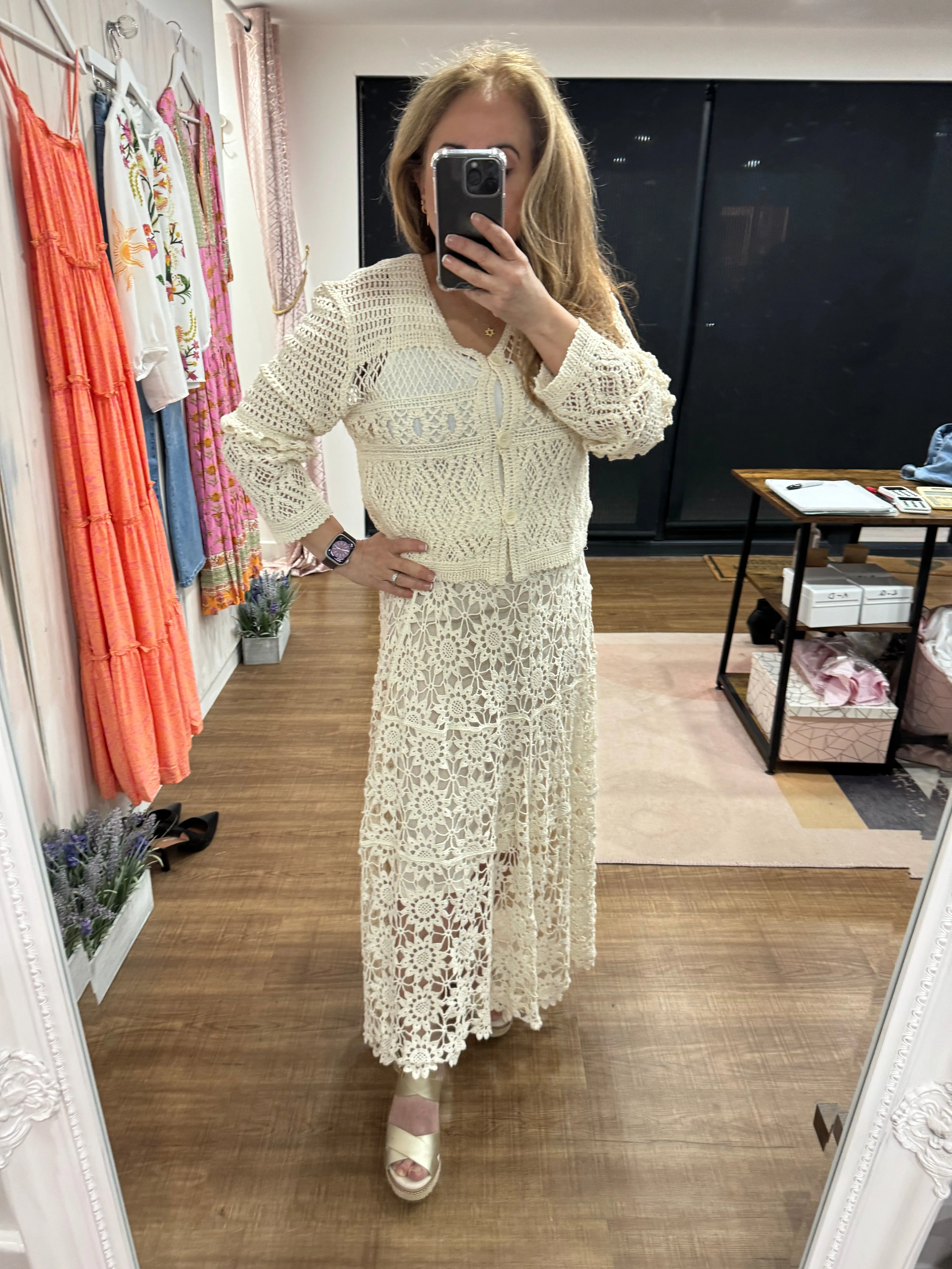 Corinne Crochet Skirt - New Colour - Biscote