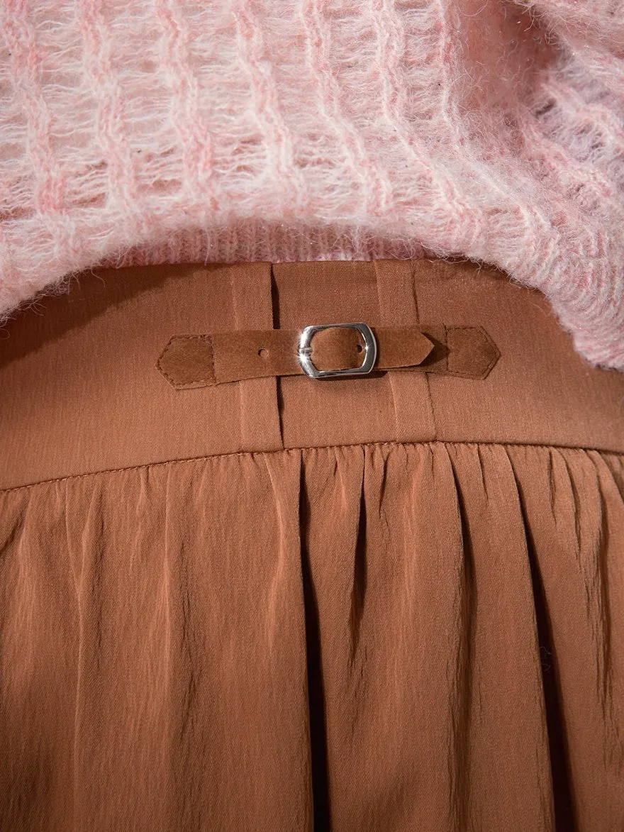 Curved Waist Gather Skirt