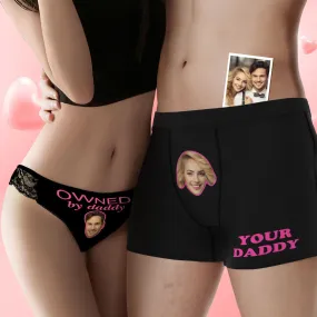 Custom Face Couple Underwear Yes Daddy Personalized Underwear Valentine's Day Gift