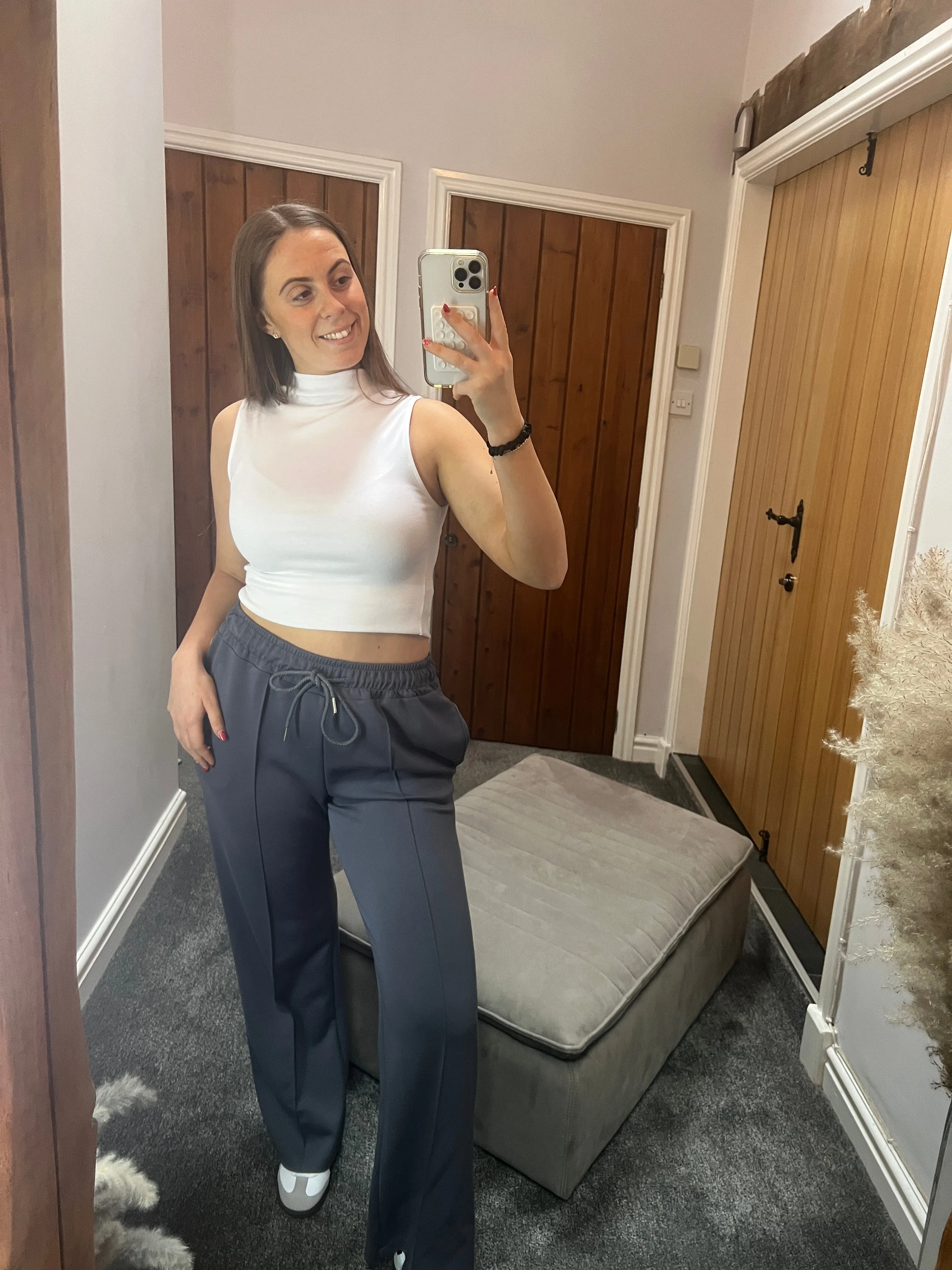 Deep Blue Wide Leg Joggers