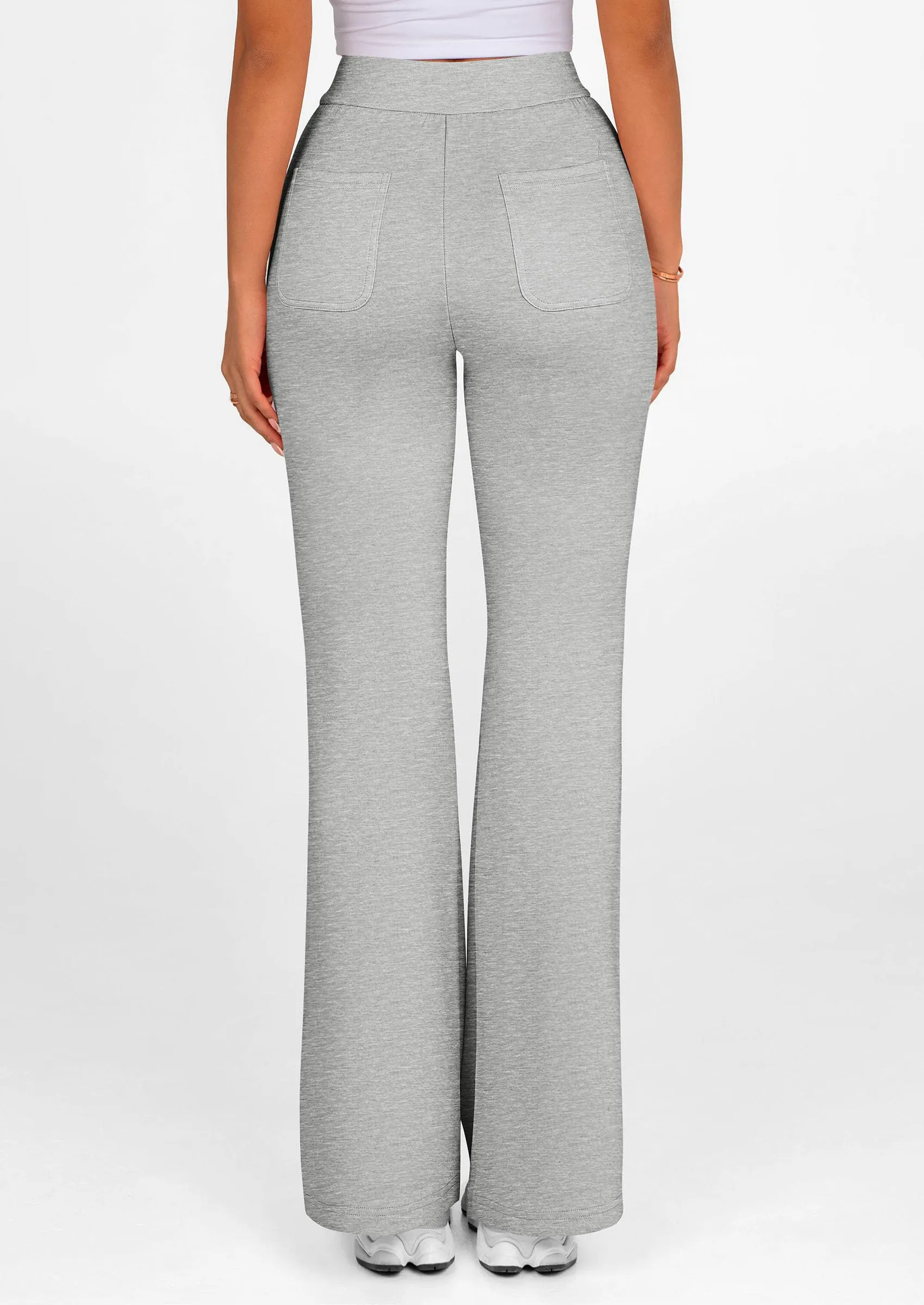 Elastic High-Waisted Drawstring Casual Flare Pants
