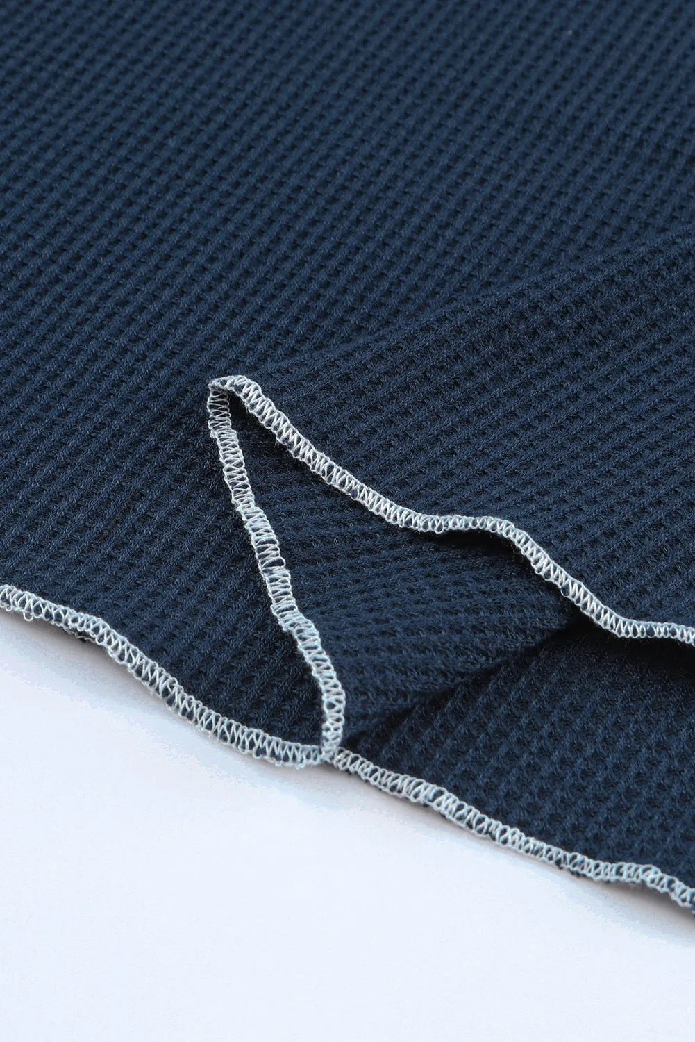Exposed Seam Textured Pullover Long Sleeve Top