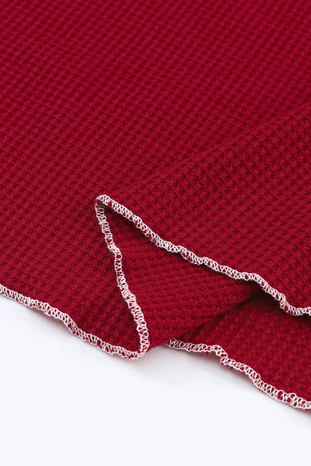 Exposed Seam Textured Pullover Long Sleeve Top