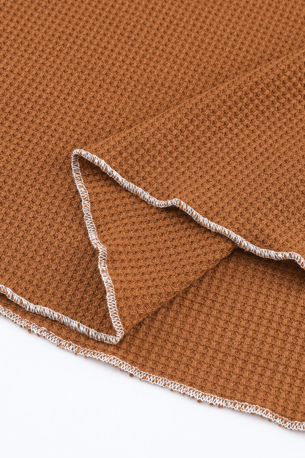 Exposed Seam Textured Pullover Long Sleeve Top