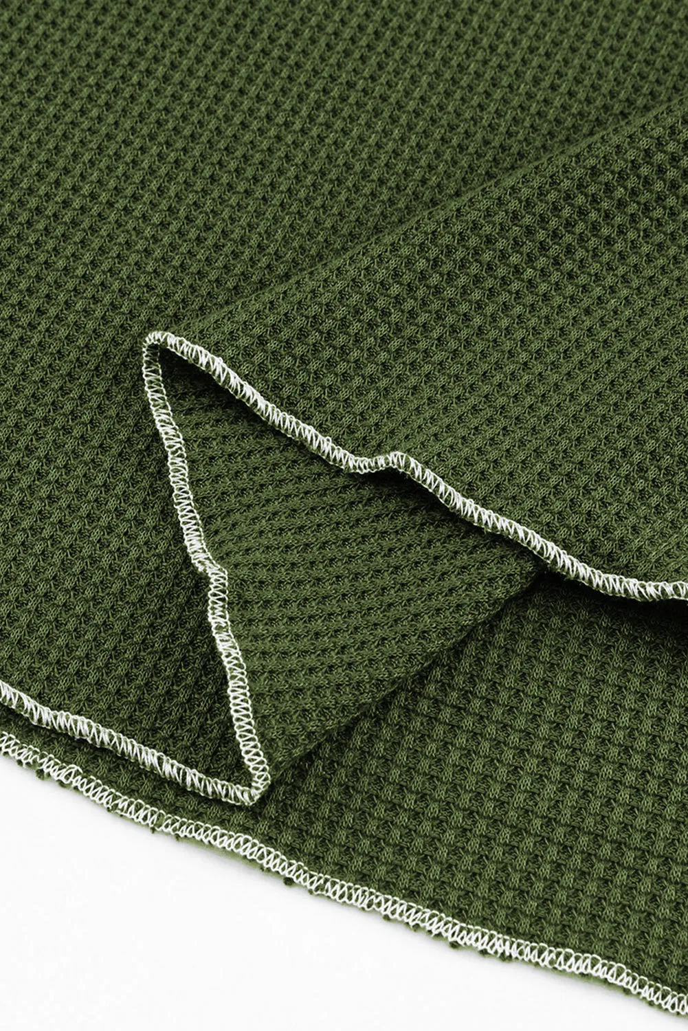 Exposed Seam Textured Pullover Long Sleeve Top