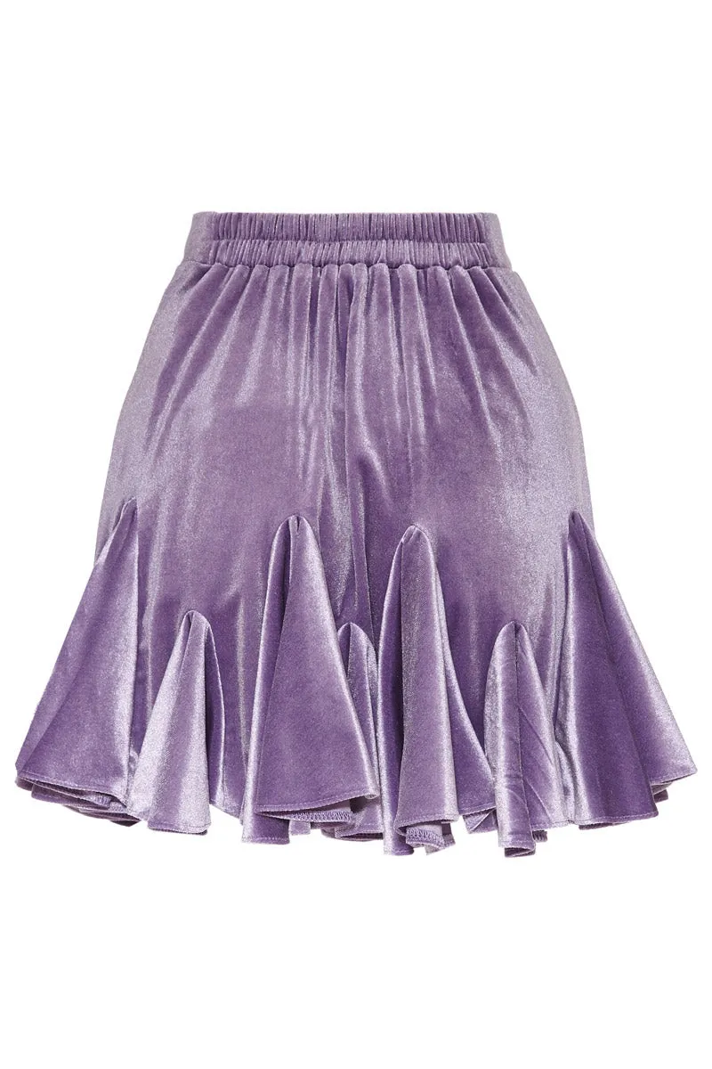 FRV Lilac velvet mini skirt - Catanzaro