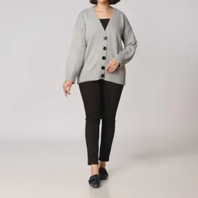 Grey Mid Length Cardigan PW2916