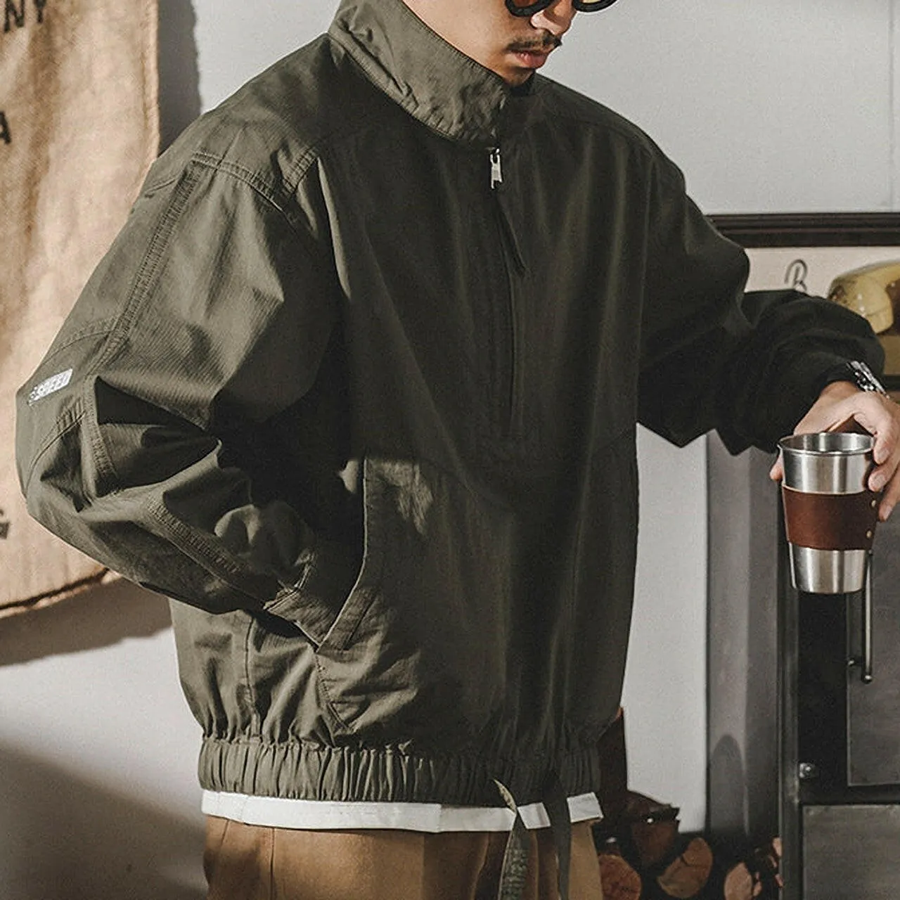 Half Zip Retro Jacket P0316