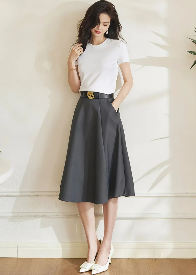 HIGH WAIST DRAPED SKIRT
