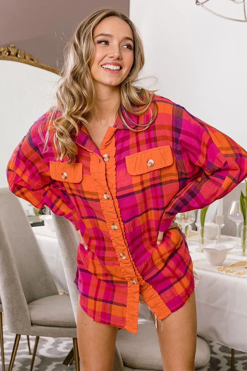IP6149G-02 | VINTAGE PLAID OVERSIZED SHACKET