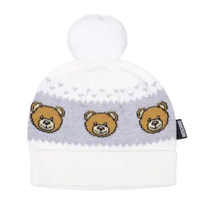 Ivory Baby Bear Pom Pom Hat