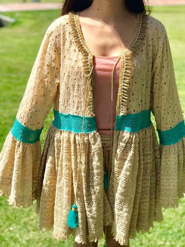 Janice Lace Eyelet Kimono
