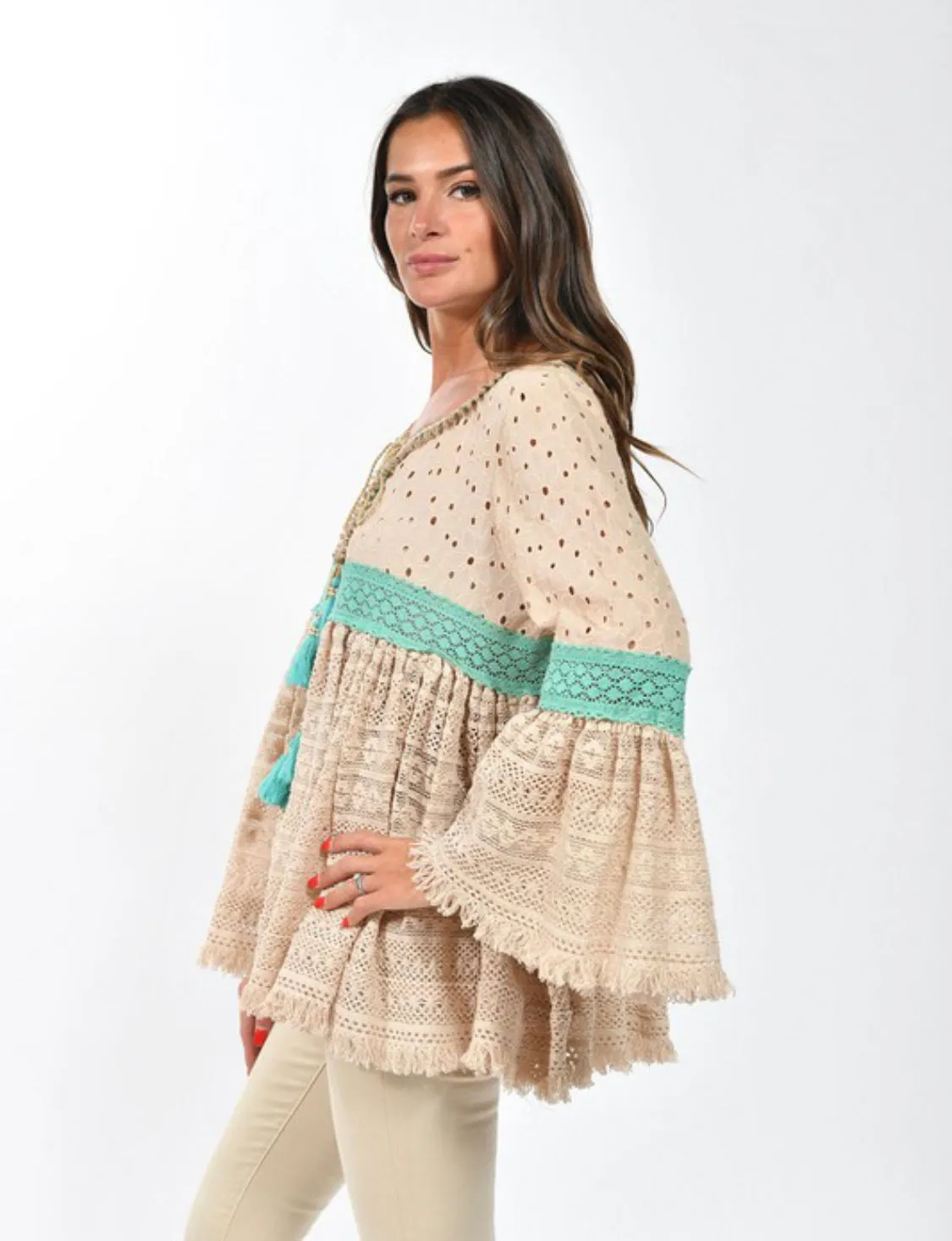 Janice Lace Eyelet Kimono