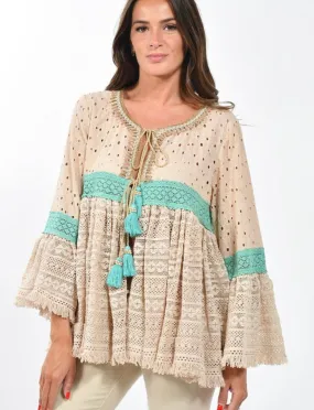 Janice Lace Eyelet Kimono