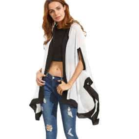 Kimmy Loose Contrast Chiffon Kimono