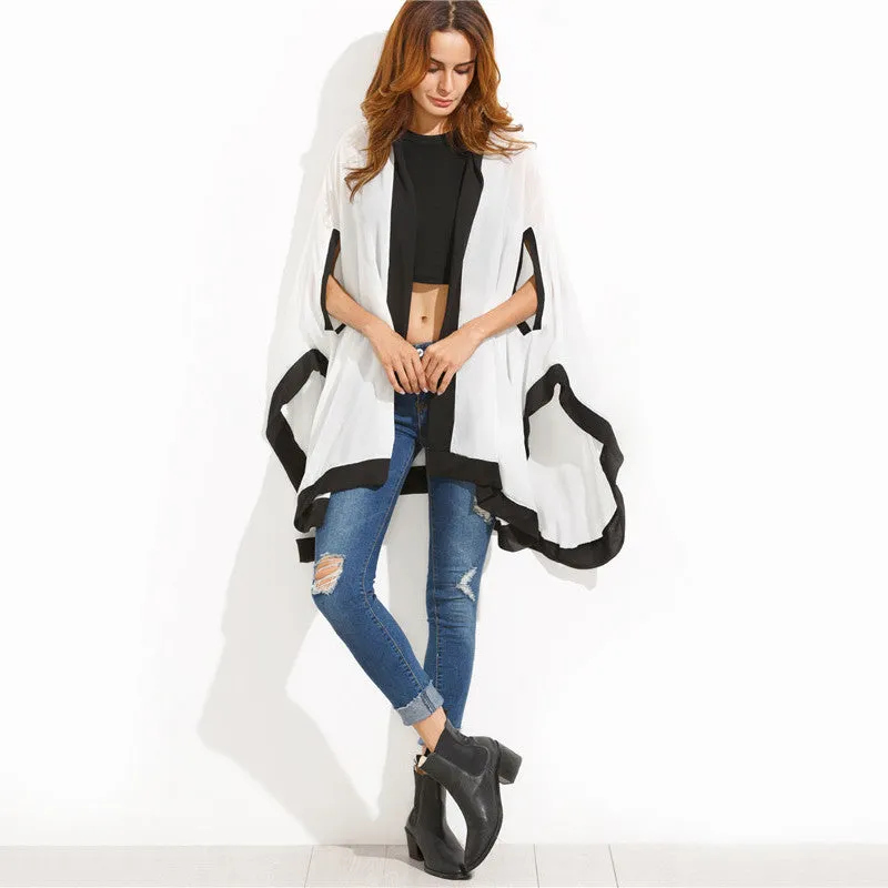 Kimmy Loose Contrast Chiffon Kimono