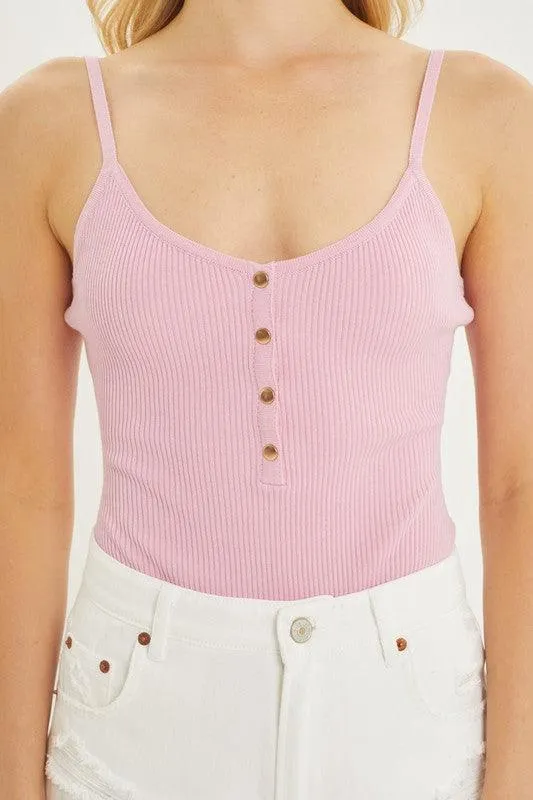 Knit solid sleeveless bodysuit