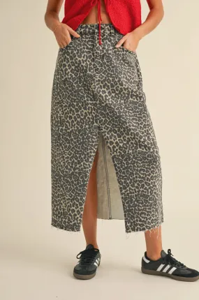 LEOPARD PRINT MIDI SKIRT