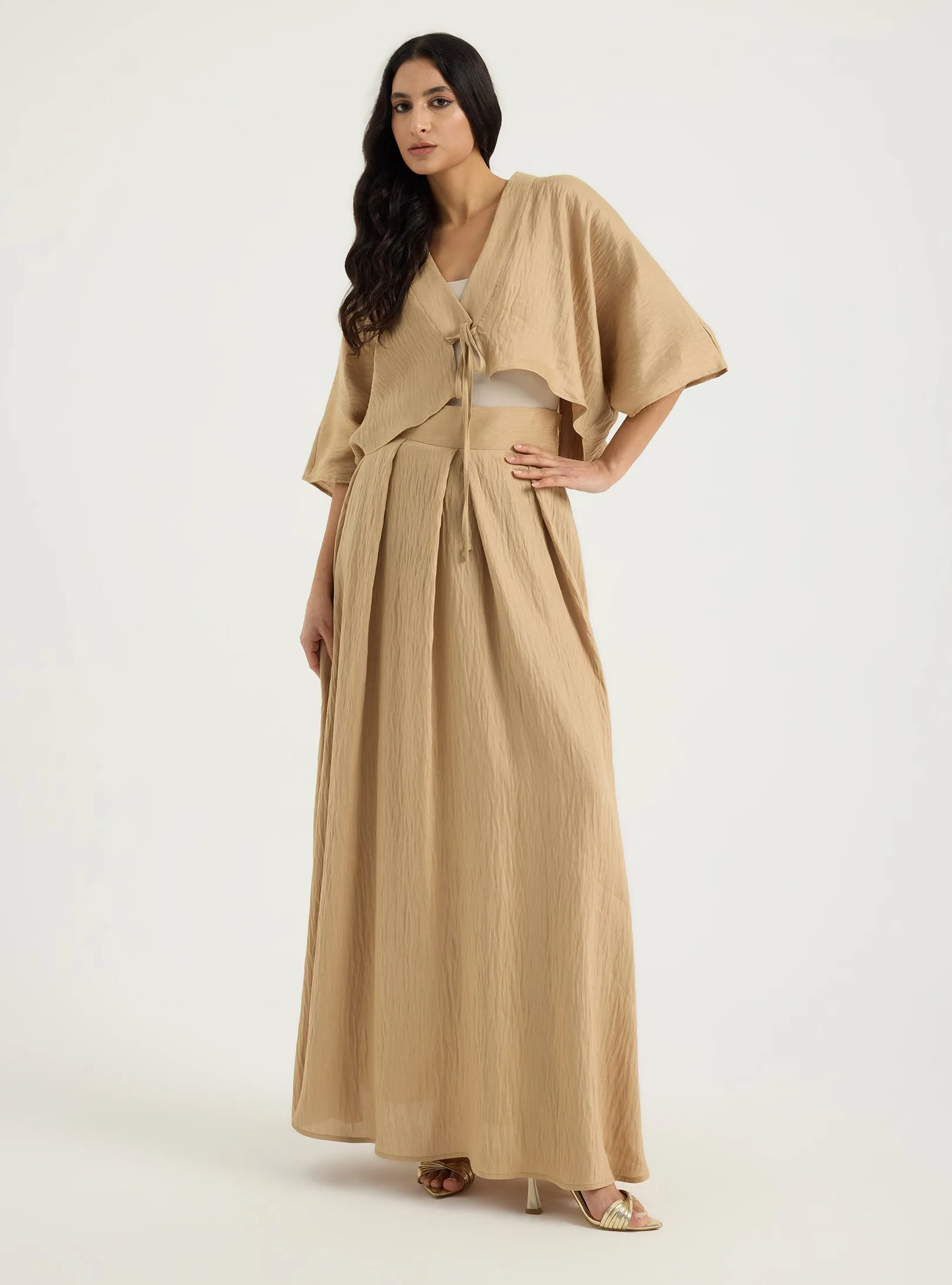 Linen Viscose Jacket & Skirt Set